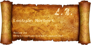 Lestyán Norbert névjegykártya